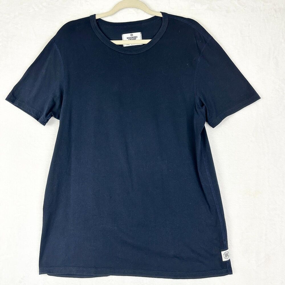 Reigning Champ Men's Cotton Short Sleeve Tee Shirt Size Medium Navy Blue